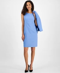 Le Suit Women's Cropped Open-Front Jacket & Empire-Seamed Sheath Dress Set, Regular Petite