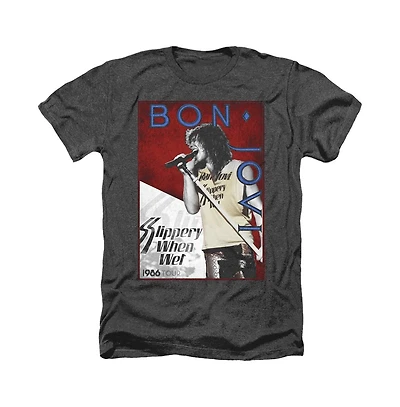 Bon Jovi Men's 86 Tour Adult Heather T-Shirt