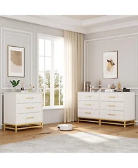 3 Drawer Dresser for Bedroom, Modern Wood Dressers Chest of Drawers with Storage