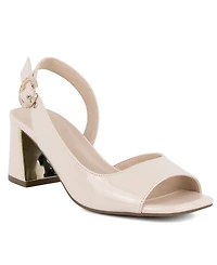 Jones New York Women's Ondree Slingback D'Orsay Peep Toe Block Heel Sandals