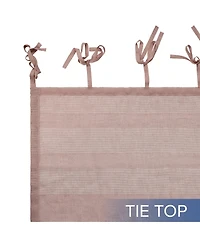 Grayson Stripe Sheer Tie Top Curtains Pair, 52"X84"
