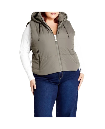 City Chic Plus Ava Puffer Vest