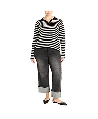 City Chic Plus Size Zola Stripe Sweater