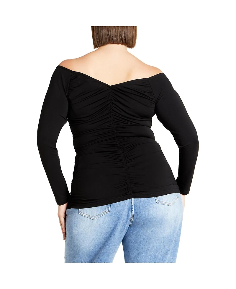 City Chic Plus Ruched Sally Top