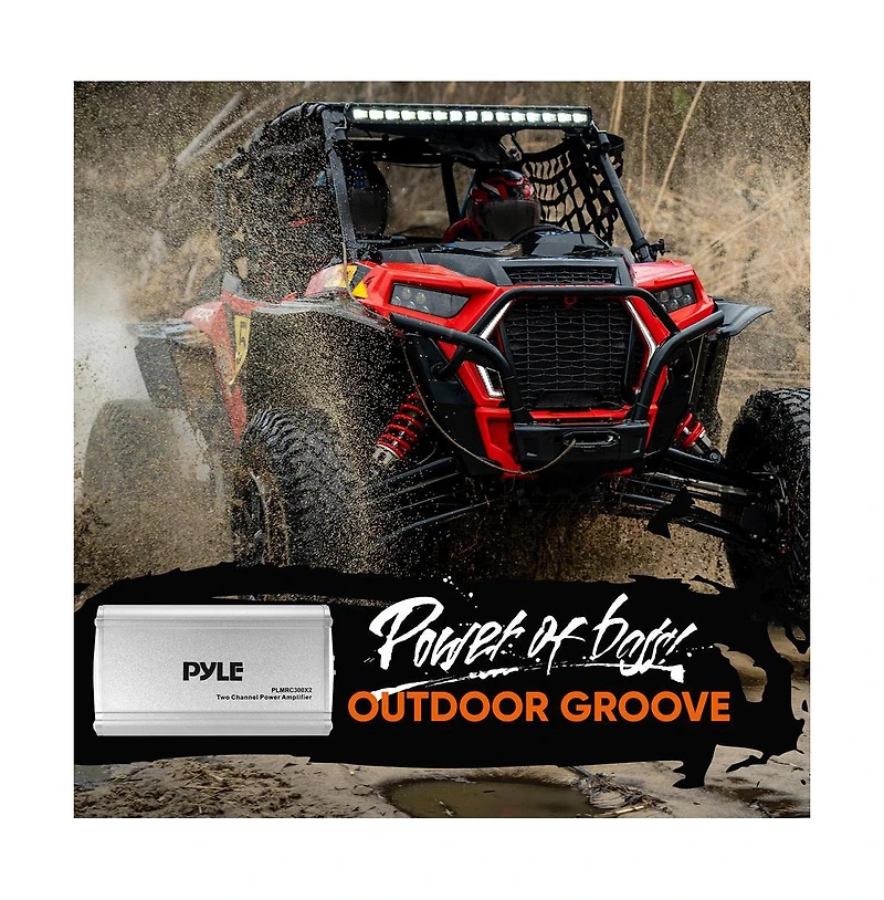 Pyle 2-Channel Weather-Resistant Audio Amplifier, Compact Class D, 1000W