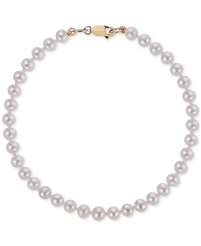 Macy's Cultured Freshwater Pearl (4-4-1/2mm) Strand Bracelet in 10k Yellow Gold