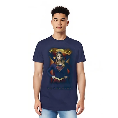 Supergirl Mens Standing Symbol Short Sleeve Adult Tee / T-Shirt