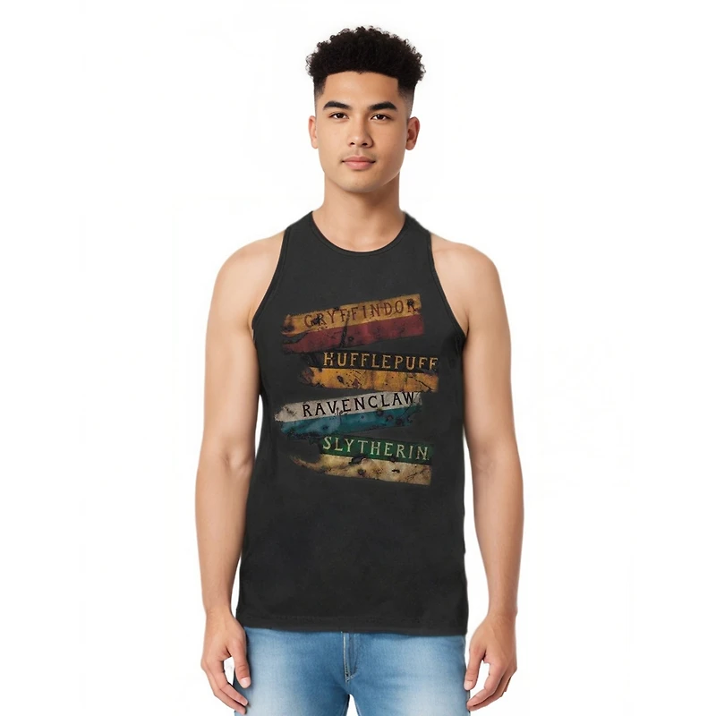 Harry Potter Mens Burnt Banners Adult Tank Top