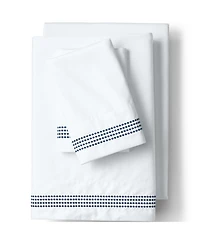 Lands' End Supima Cotton No Iron Sateen Embroidered Pillowcases - 400 thread count