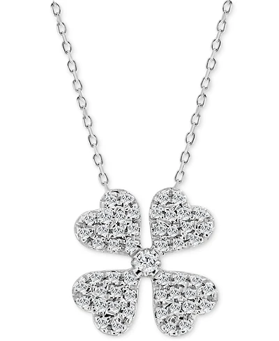 Diamond Four Leaf Clover Pendant Necklace (1/10 ct. t.w.) in 10k White Gold
