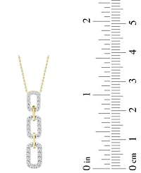 Diamond Graduated Link Pendant Necklace (1/4 ct. t.w.) in 10k Gold, 16" + 2" extender