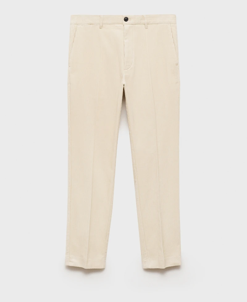 Mango Men's Slim-Fit Corduroy Tapered Crop Chino Pants