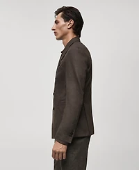 Mango Men's Slim-Fit Virgin Wool Double-Breasted Blazer