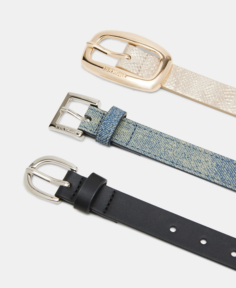 Steve Madden Women's 3-Pc. Faux-Leather Belt Set