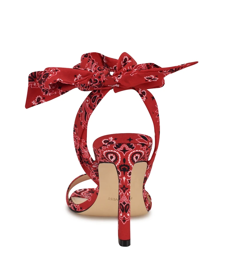 Nine West Women's Kelsie Ankle Wrap Sculpted Heel Sandals