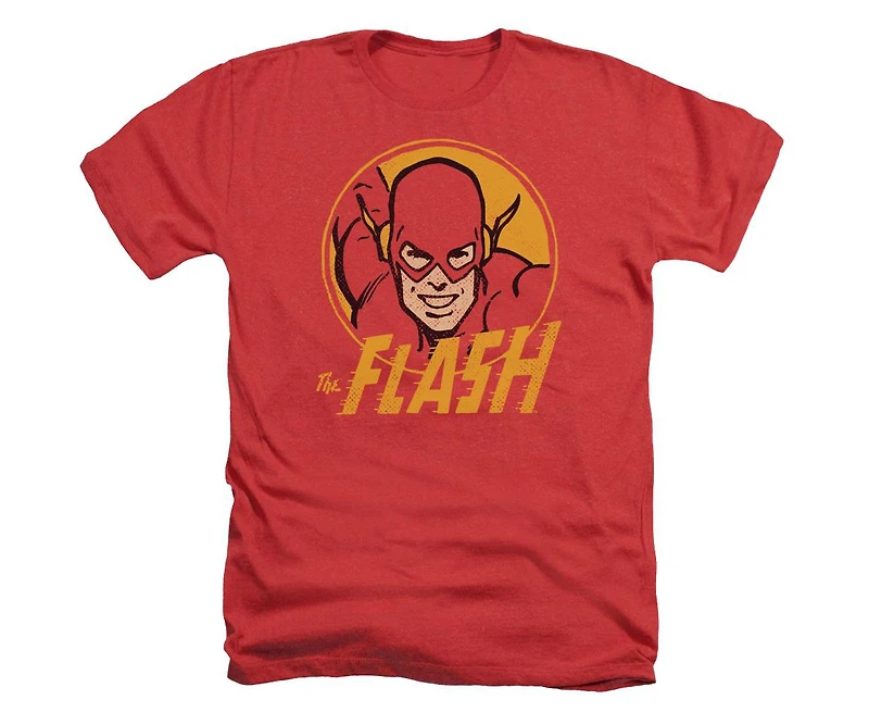 Dc Flash Mens Comics Circle Adult Heather Tee / T-Shirt