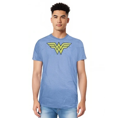 Dc Wonder Woman Men's Comics Ww Logo Distressed Adult Heather Tee / T-Shirt
