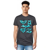 Dc Wonder Woman Men's Superhero Girls Comics Line Art Group Short Sleeve Adult Tee / T-Shirt
