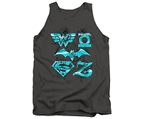 Dc Wonder Woman Men's Superhero Girls Comics Line Art Group Adult Tank Top