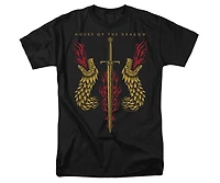 House Of The Dragon Men's Sword And Heads Short Sleeve Adult Tee / T-Shirt