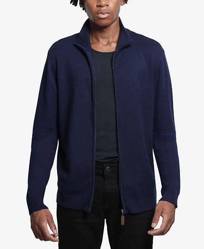 Spring + Mercer Men's Full Zip Mock Neck Sweater