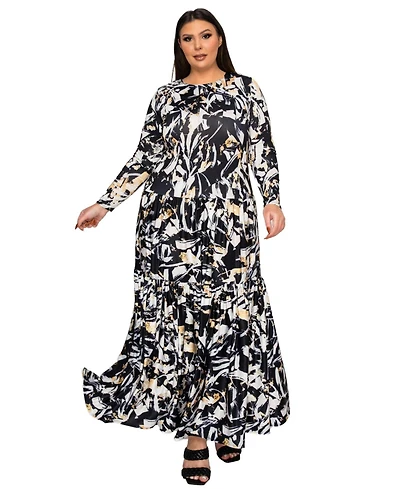 L I V D Plus Zimmern Tiered Maxi Dress