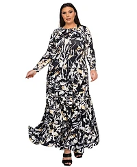 L I V D Plus Size Zimmern Tiered Maxi Dress