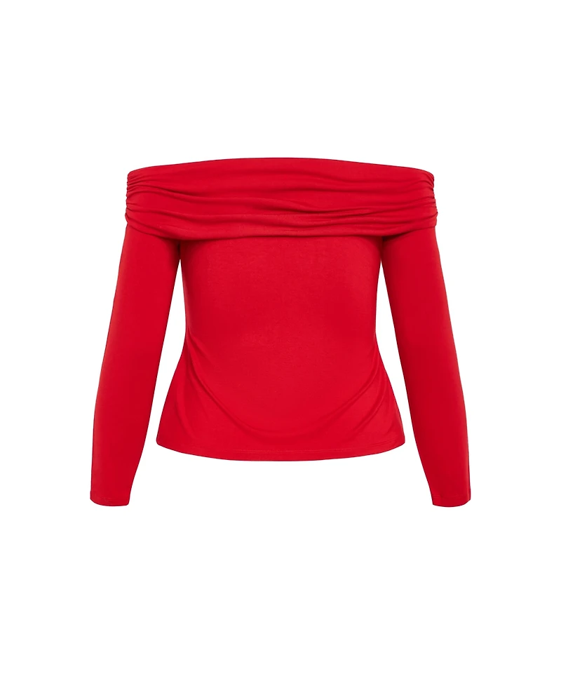 Plus Knit Jojo Top