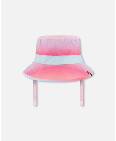 Deux par Toddler Printed Beach Sun Hat Pink, Orange, And Turquoise