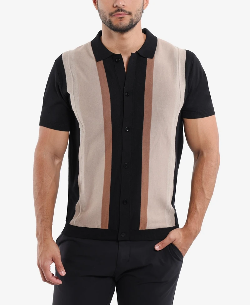 Spring + Mercer Men's Stripe Polo Sweater