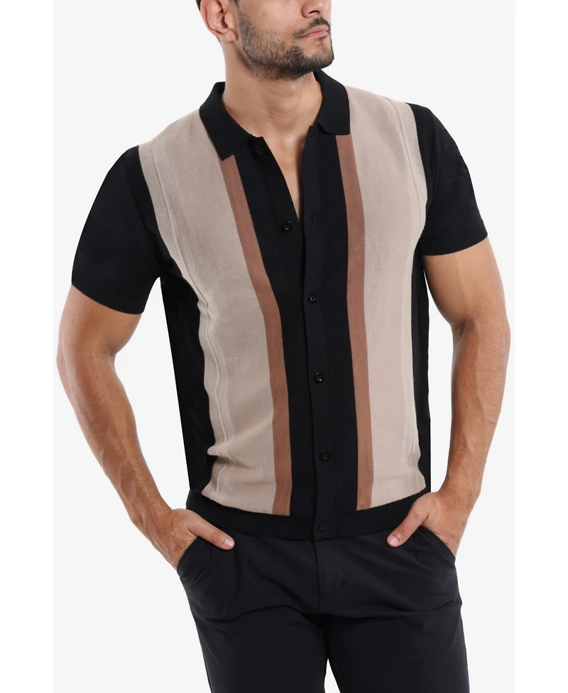 Spring + Mercer Men's Stripe Polo Sweater