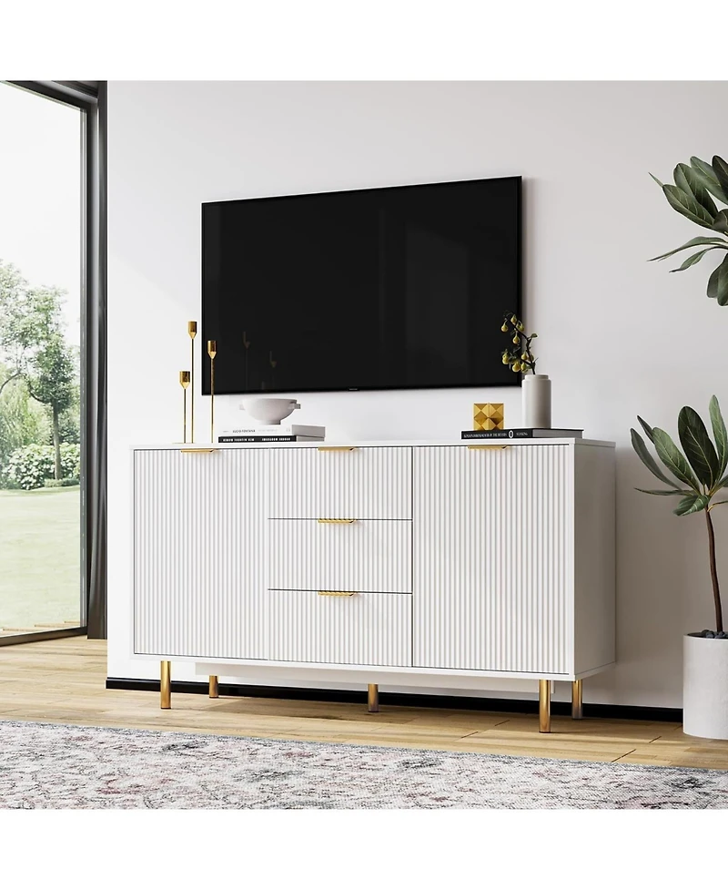 gaomon Kitchen Sideboard Cabinet with 3 Drawers and 2 Doors