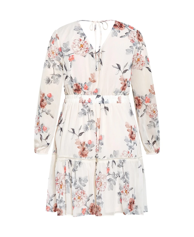 City Chic Plus Kiki Print Dress