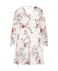 City Chic Plus Kiki Print Dress