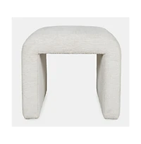 Jofran Luxury Curved Upholstered Waterfall Jacquard Petite Ottoman Bench - Set of 2