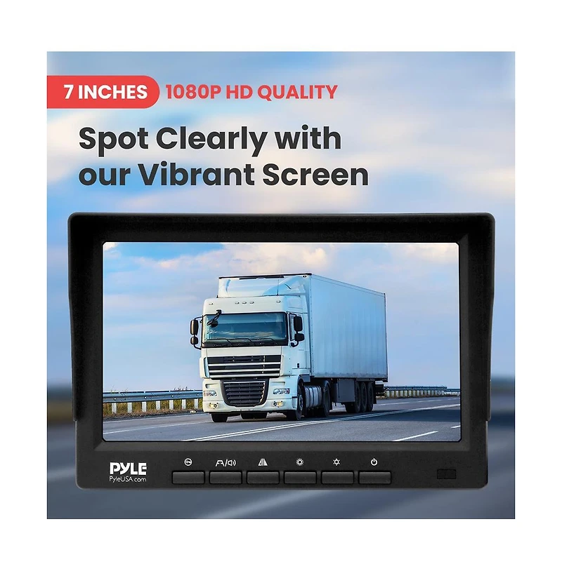 Pyle Single Ch 7” 1080P Hd Digital Wireless Monitor and Camera System, Waterproof, Night Vision