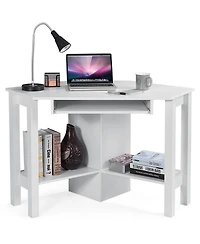 Gouun Wooden Study Computer Corner Desk with Drawer