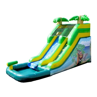 HeroKiddo 12 Safari Commercial Grade Inflatable Water Slide with Attached Pool for Kids & Adults (No Blower Included)