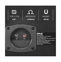 Pyle 8'' Amplified Car Subwoofer Enclosure, 400W, Carpeted