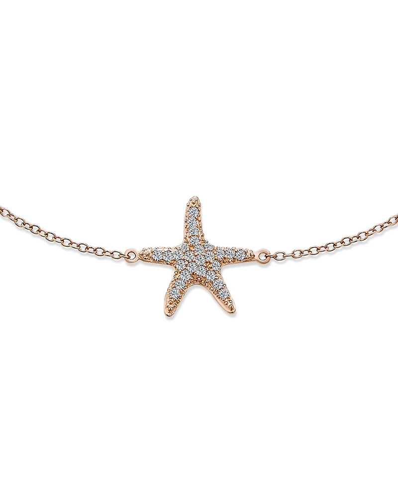 Bling Jewelry Vacation Beach Cz Starfish Anklet Ankle Bracelet Sterling Silver