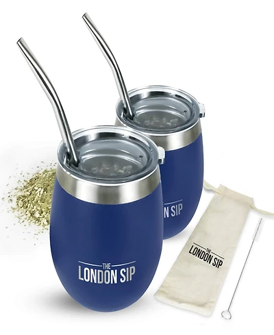 London Sip 8 oz. Yerba Mate Cup Bombilla Straw