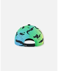 Deux par Deux Boy Printed Cap Black And Multicolored Crocodiles - Toddler|Child