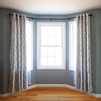 Kenney Bryce 3/4 Inch Decorative Bay Window Double Curtain Rod for Elegant Treatment