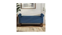The Pop Home Upholstered Storage Bench with Rolled Armrests, Foam Cushioned Seat, Flip-Top Storage-The Pop Home