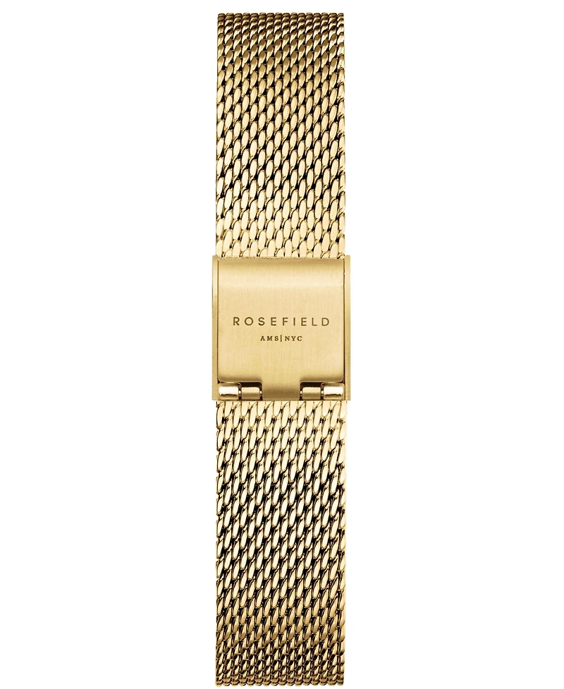 Rosefield Octagon Women's Gold Tone Stainless Steel Mesh Bracelet Watch 24mm