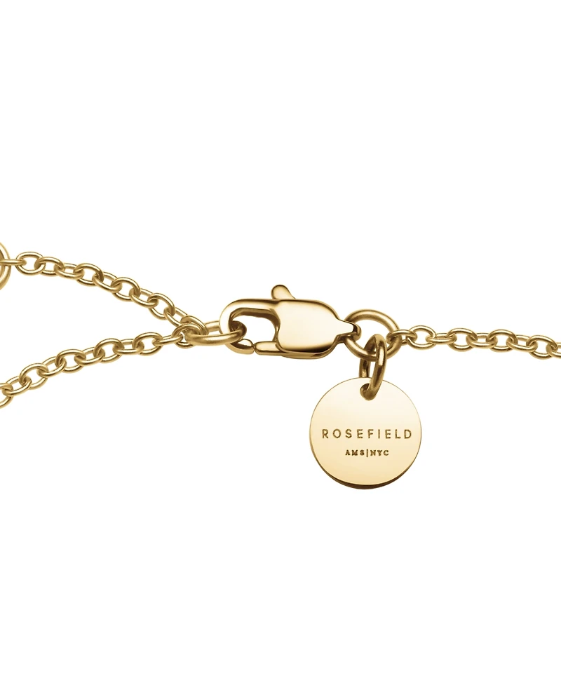 Rosefield Emerald Duo Bracelet In 14K Yellow Gold Plated Stainless Steel