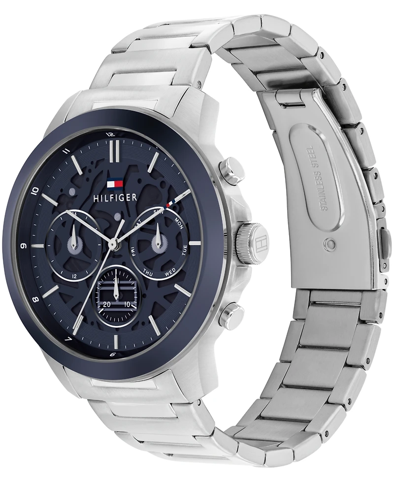 Tommy Hilfiger Men's Multifunction Silver Tone Stainless Steel Bracelet Watch