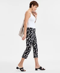 Jm Collection Petite Printed Pull-On Capri Pants, Exclusively at Macy's