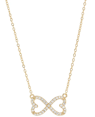 Cubic Zirconia Infinity Heart Pendant Necklace (3/4 ct. t.w.) in 14k Gold over Sterling Silver