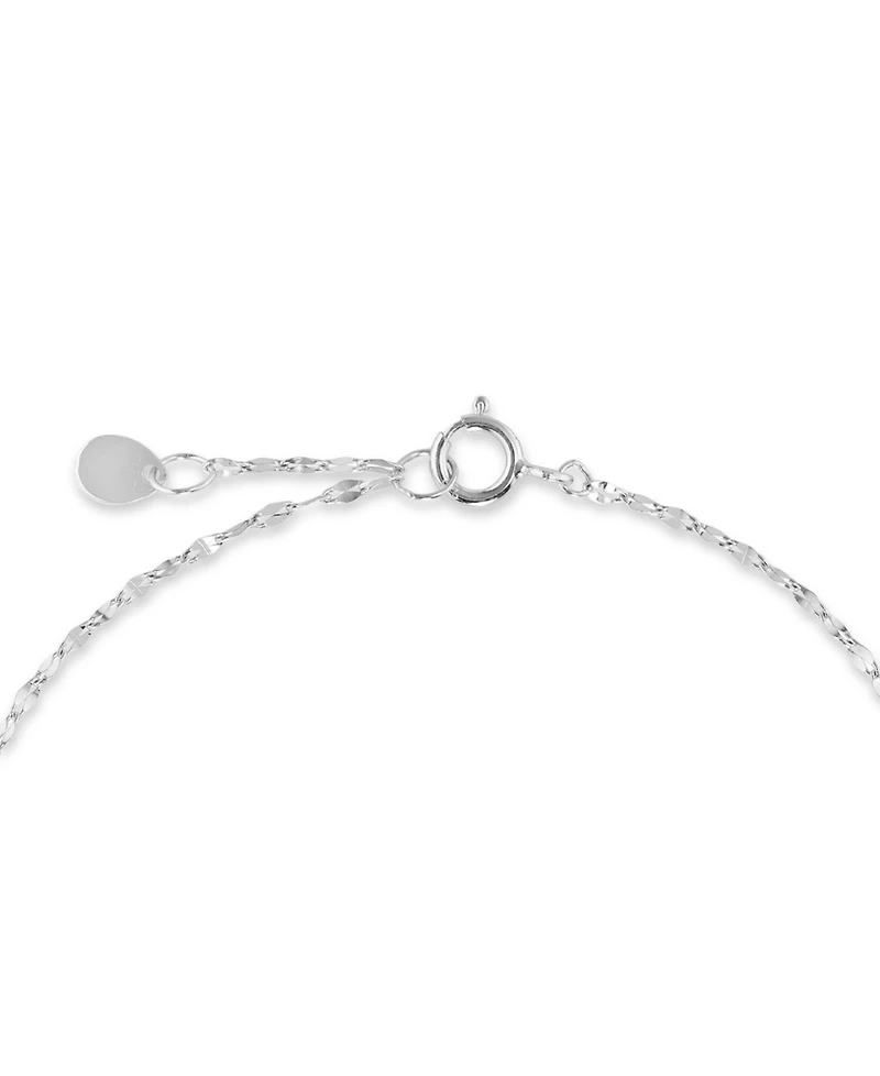 Cubic Zirconia Solitaire Bezel Mirror Link Chain Bracelet (1 ct. t.w.) in Sterling Silver